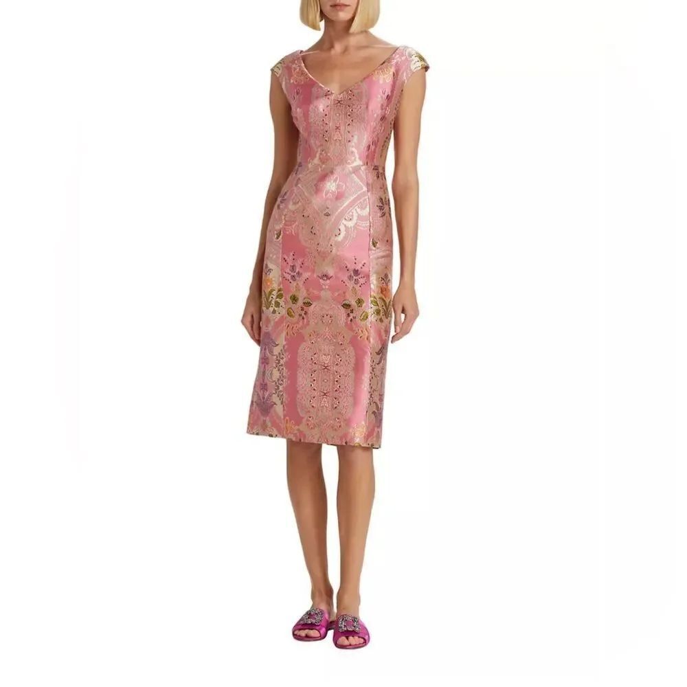 Etro Metallic Brocade Sheath Dress size 40/us size 4